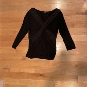 Black 3/4 sleeve lace detail